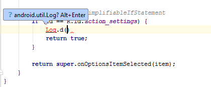 alt-enter import