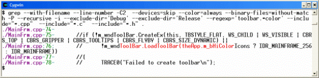 Running Grep from the command line