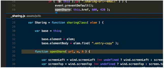 Peek feature