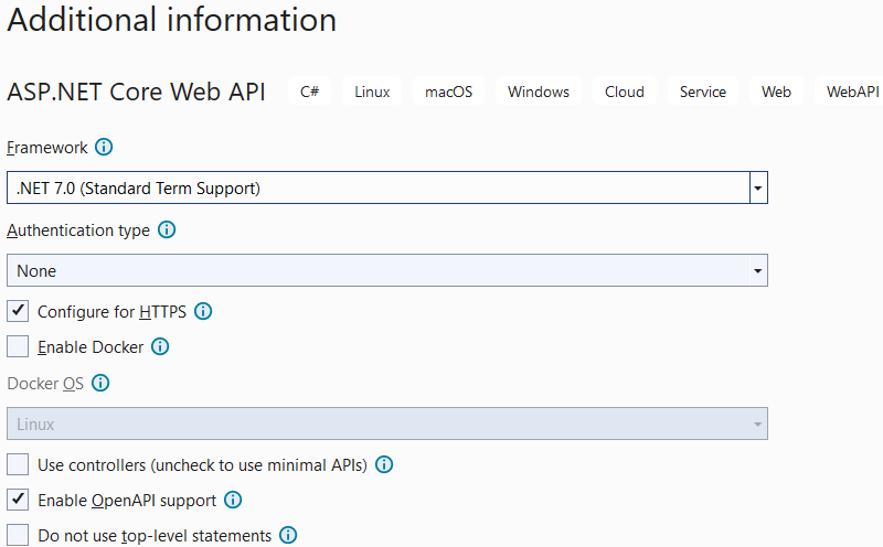 The settings I'm using for the Goldlight.VirtualServer application