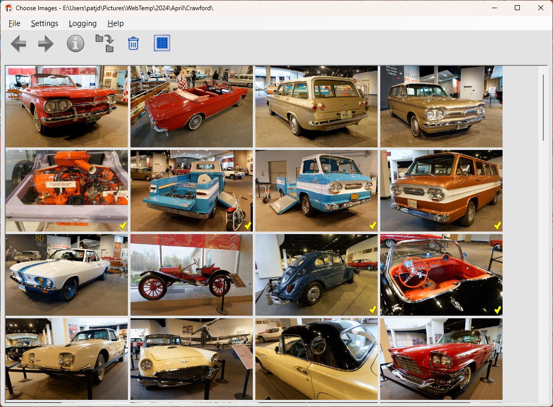 Screen Shot of thumbnails selected with ctrl+click