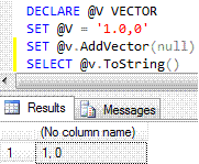Figure 67 Accessor returning an instance when SQL-null argument is supplied