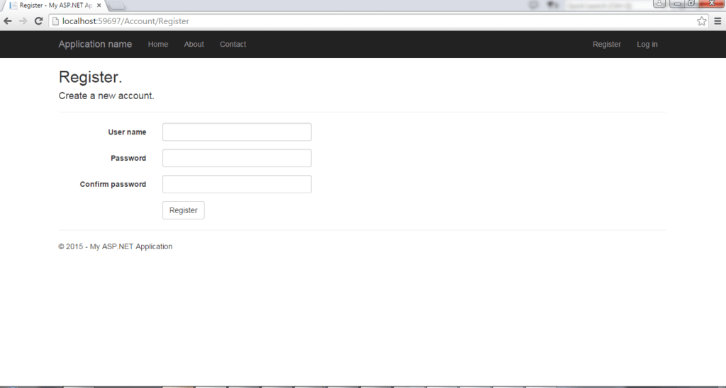 Default Register Page