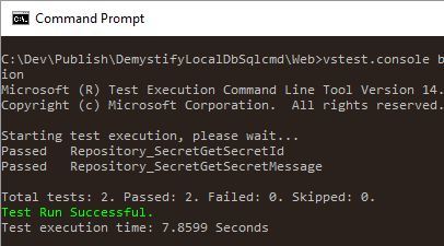 Passing tests of data access layer