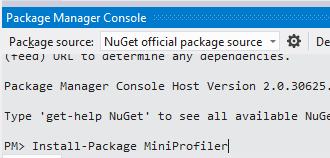 MiniProfiler Package Manager