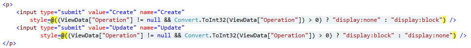 create button