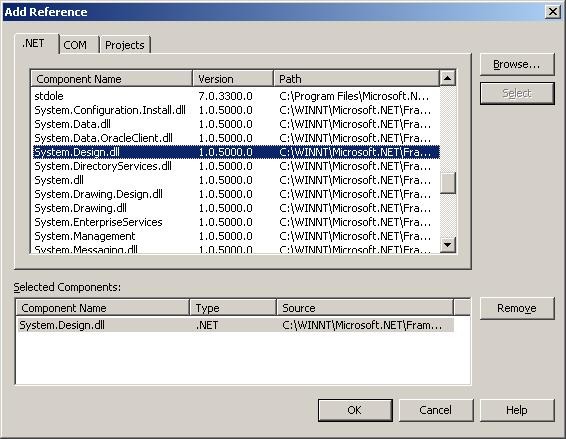 Add Reference to System.Design.dll