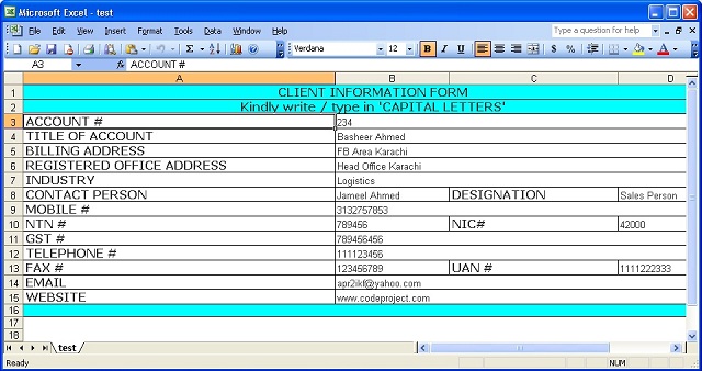 Export Excel