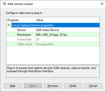 Video source properties