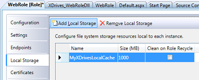 Adding LocalStorage for X-Drives' Mount Read Cache