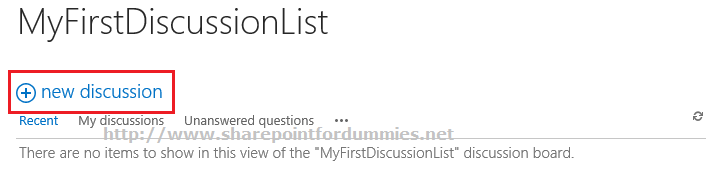 New Discussion