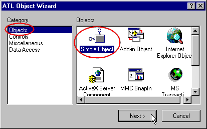 Server / ATL Object Wizard - 1