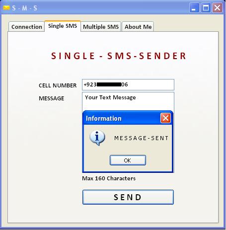 Single SMS Message Sent