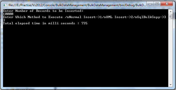 Bulk Data Management with SqlBulkCopy 10000 records