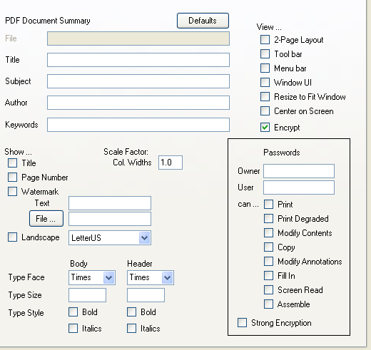 Application Screen Shot - Selection