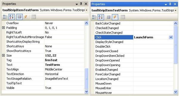 Image of properties to set.