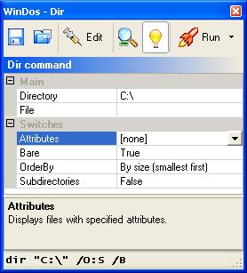 WinDos running a command