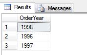 Figure 16 - Distinct Order Years