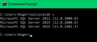 sql express versions installed
