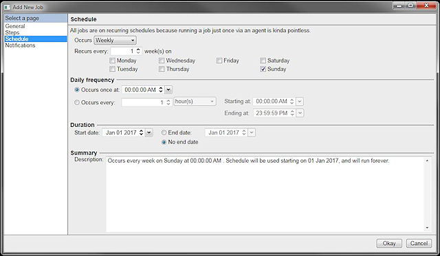 Job - Schedule page
