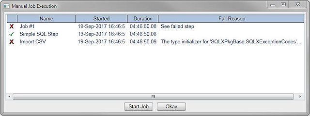 Manual job progress form