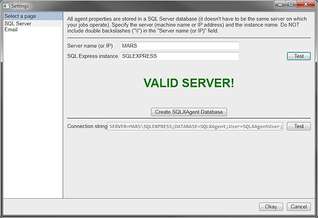 Settings form - showing invalid user