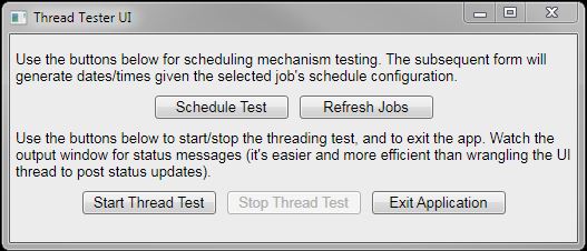 Sample output window content