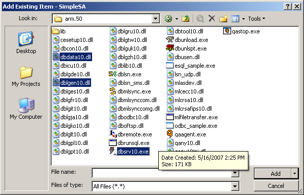 Visual Studio SQL Anywhere Database Components