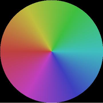 hue wheel, with lum and sat at .5