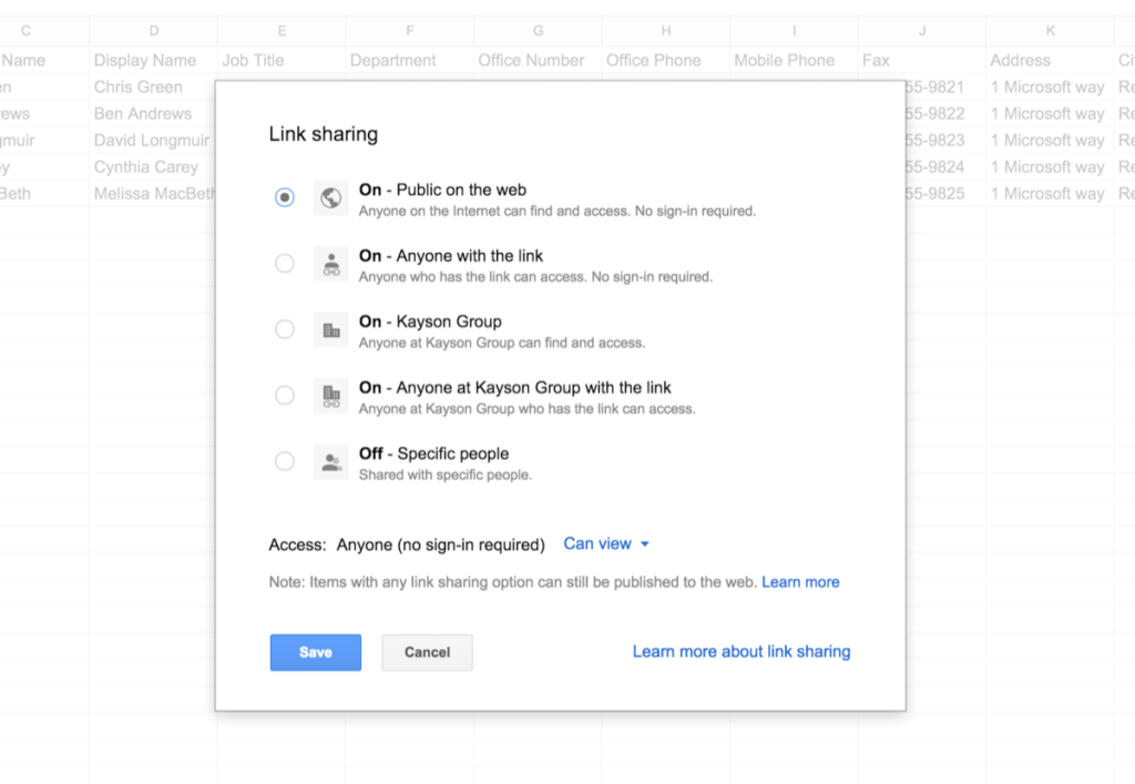 google-spreadsheet-sharing