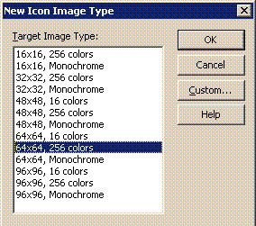 New Icon Image type dialog