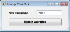 Changing nickname