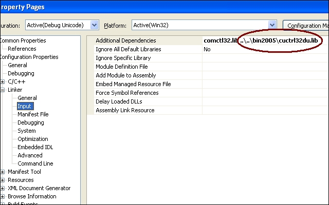 Linking in VS2005