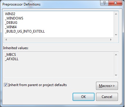 Preprocessor Defines Dialog
