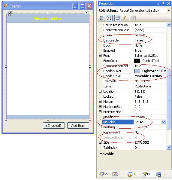 Properties in Visual Studio 2005
