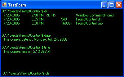 A linux style command prompt