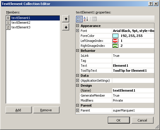Element collection editor
