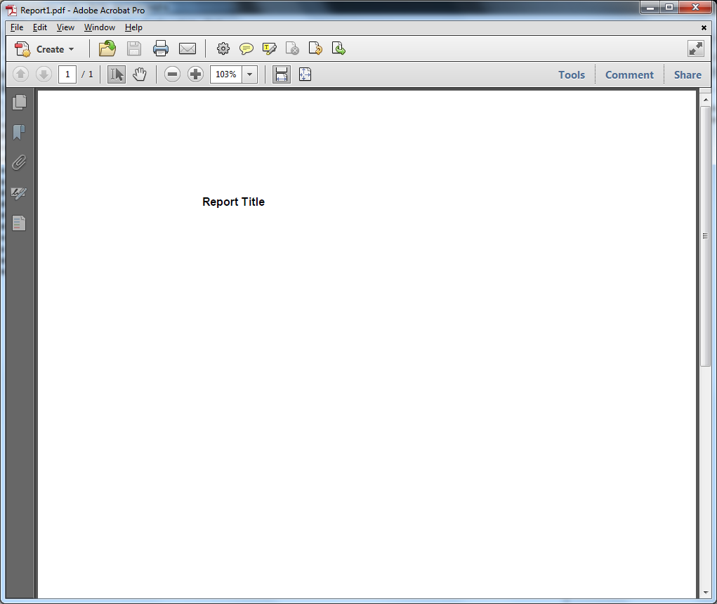 printed to Adobe Acrobat report