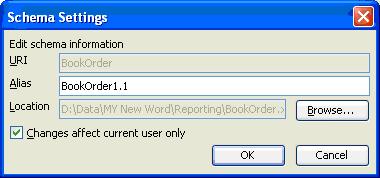 Figure 1.5: Schema Alias settings