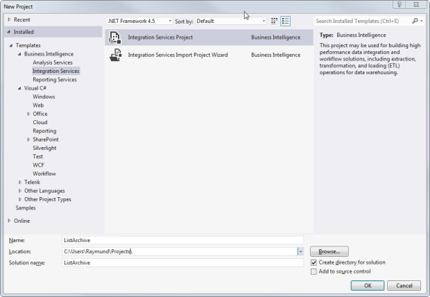03 Create a New BI Project