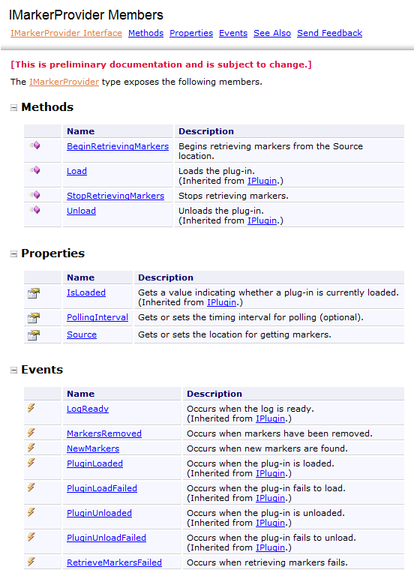 IMarkerProvider members IMarkerProvider members