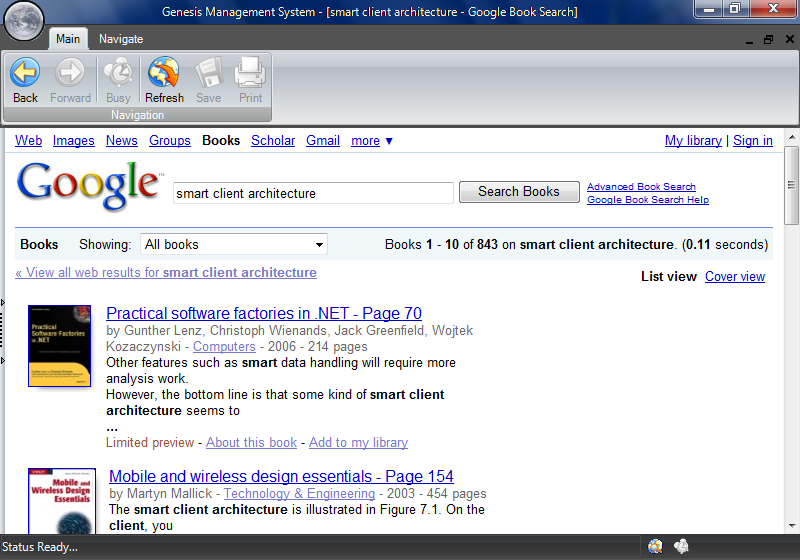 Genesis Start Page