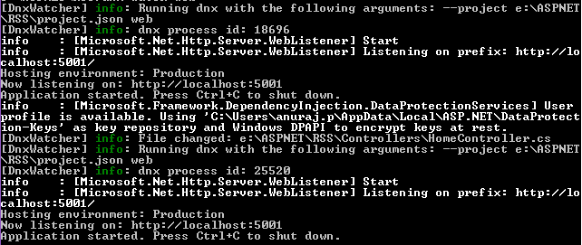 dnx-watch running on my system