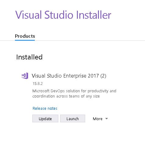 Visual Studio 2017 Update