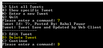 TweetClient Project - Delete Tweet Test 1 Screen-Shot