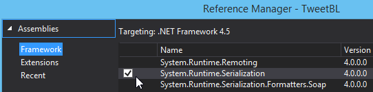 TweetBL Project Tweet.cs Serilaization reference-2 Screen-shot