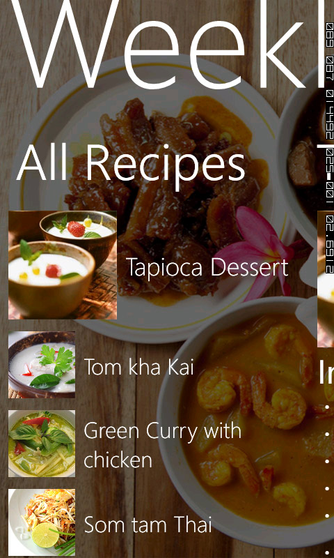 Screenshot Weekly Thai Recipe