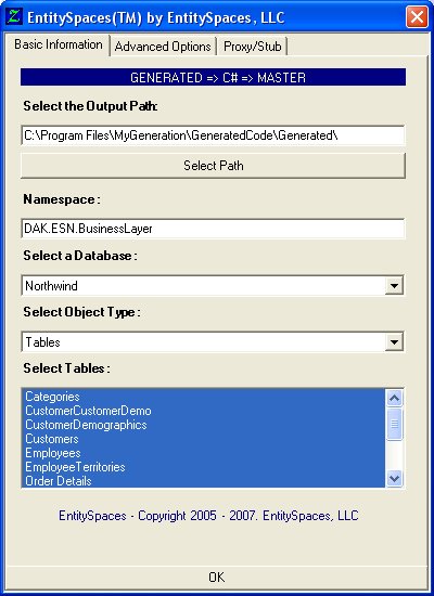 MyGeneration - ES Generated Master Template #1